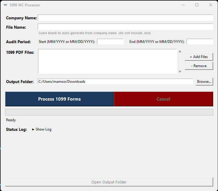 Worker's Compensation 1099 Audit Preparation Tool